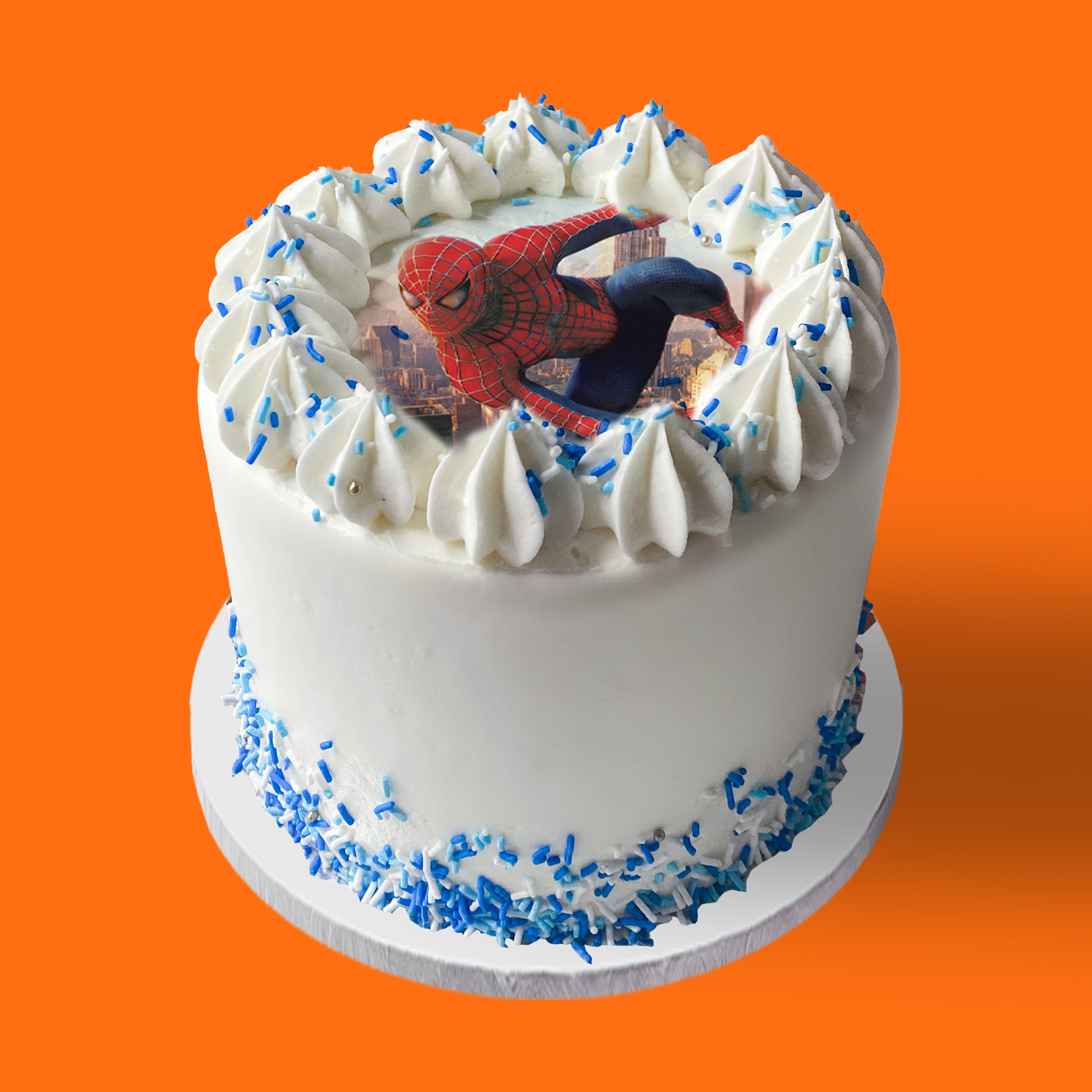 PRECUT EDIBLE ICING CAKE TOPPER - 7.5 INCHES AROUND SPIDERMAN MASK FACE :  Amazon.nl: Grocery